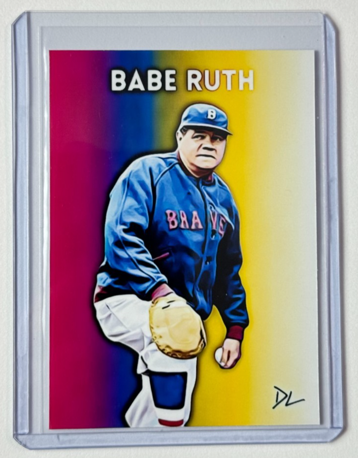 babe ruth limited edition baseball card Babe Ruth Limited Edition Artist Signed Boston Braves Trading Card 6/10