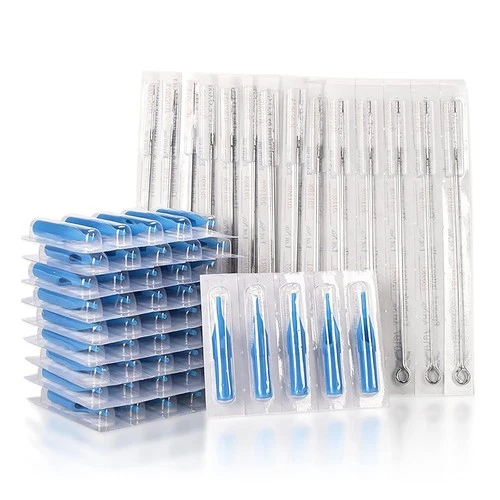 Professional Tattoo Needles and Tips Set - 100 Sterilized Disposable Assorted - product listing photo