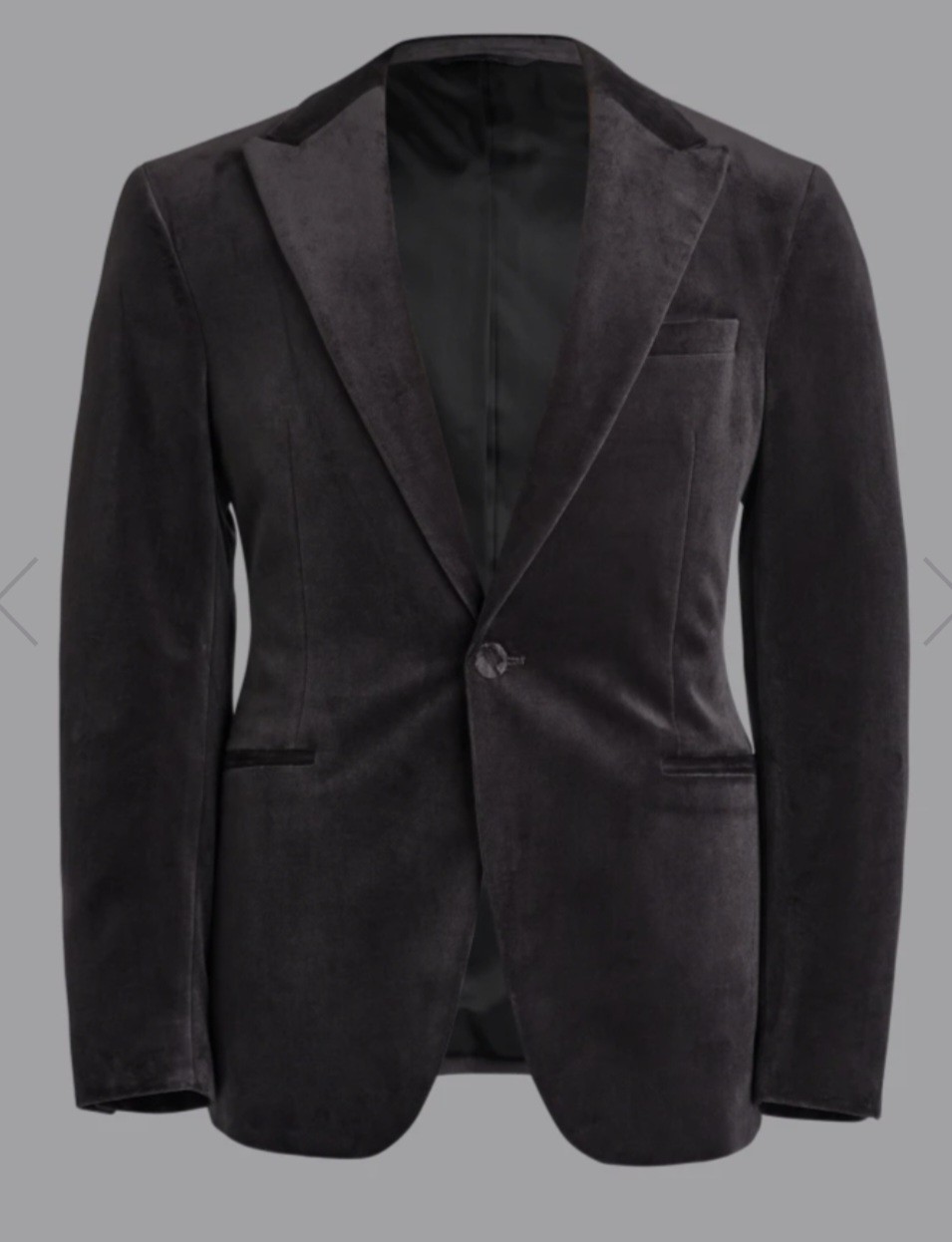 Moss Bros Slim Fit Charcoal Velvet Jacket 42R Smoking Jacket RRP £199 image 2
