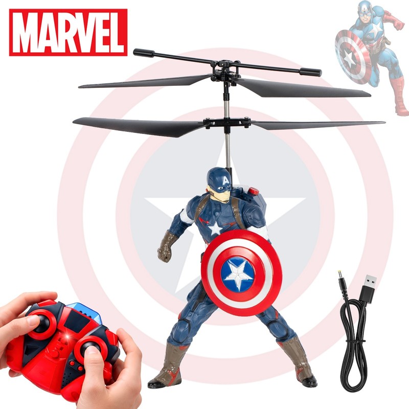Marvel Avengers Captain America RC Helicopter with LED Lights and Gyro Stabilize