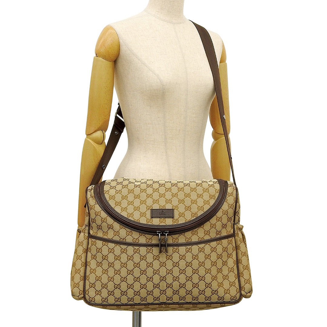Gucci GG Canvas Mother’s Shoulder Bag Beige Pre-owned From Japan image 3