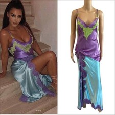 GIANNI VERSACE F/W 1996 RUNWAY ICONIC SILK DRESS GOWN SZ 42