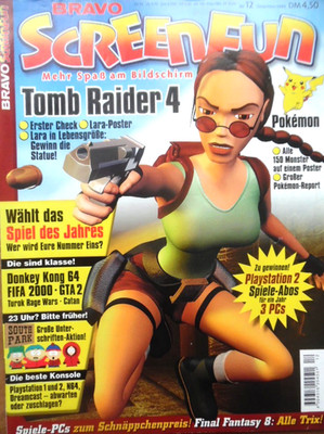 BRAVO SCREENFUN 12 - 1999 Tom Raider 4 Pokemon Donkey Kong FIFA GTA Bond 007