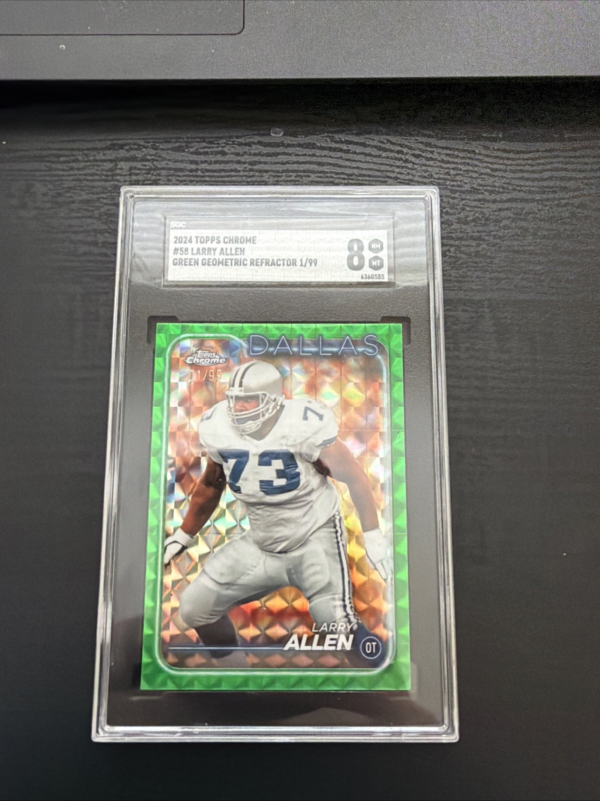 2024 Topps Chrome - Larry Allen #58 Green Geometric Refractor /99