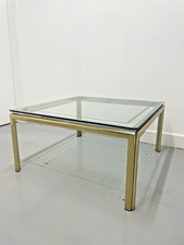 Vintage brass and chrome side table coffee table by Renato Zevi, Italy 1970