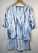 Calme Johnny Was womens small Set shirt shorts lounge wear style M59421 cozy