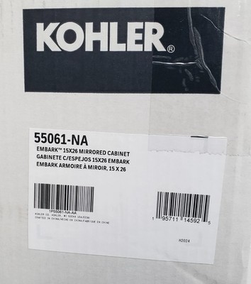 Kohler 55061-NA Embark 15'' x 26'' Frameless Single Door Medicine Cabinet