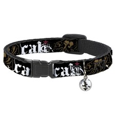 Cat Collar Breakaway with Bell CALI w/Grizzly Bear NARROW Fits 8.5-12"