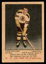 1951-52 Parkhurst VG/EX Vic Lynn Rookie #20