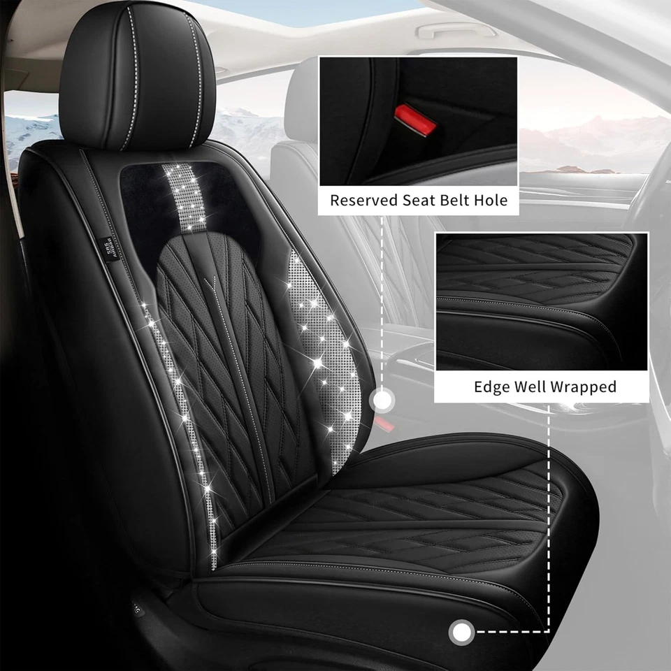 Seat Covers For Toyota Crown 2023-2025 Bling Diamond Cushion Covers 5 Seats Foto 4 de 4