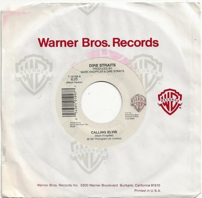 DIRE STRAITS ~CALLING ELVIS / MILLIONAIRE BLUES 1991 WARNER BROS 7-19199 7'' 45