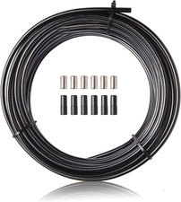 Bike Brake Cable Housing 5mm Black, Rubber Lined for Mountain Road Bikes, 3