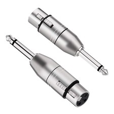 XLR Female to 1/4" TS Mono Adapter Unbalanced Female XLR to Quarter Inch 6.35...