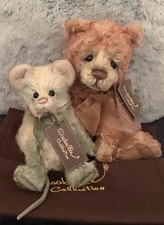 Charlie Bears Port n Stilton Mohair Bear & Mouse & Tote Bag , Tags 445/500 .