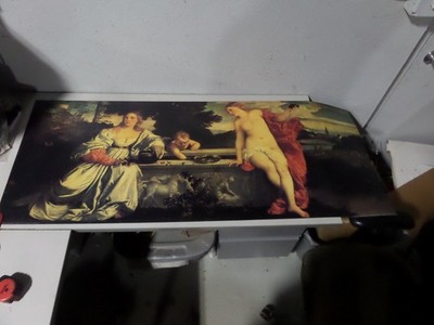 Vintage 21x54 Poster Print Tiziano Amor Sacro E Amor Profano 1994 Top Art TI37