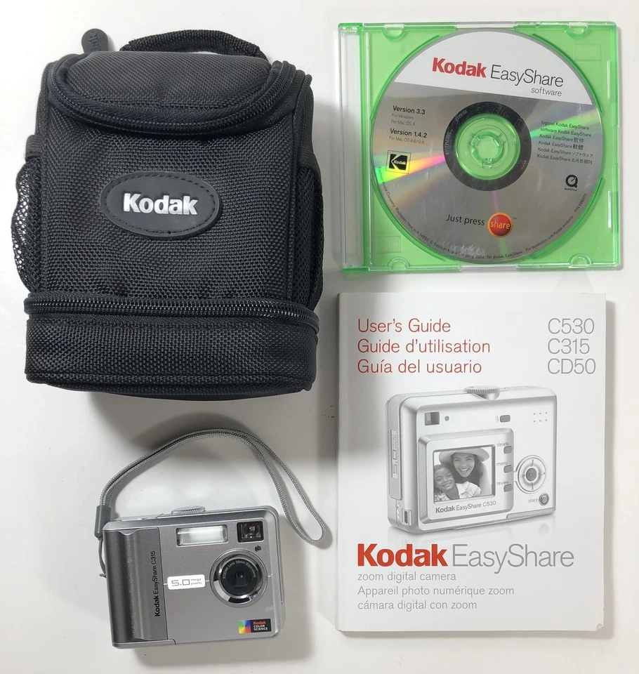 Kodak EasyShare C315 Digital Camera 5.0 MP with 3x Optical Zoom SD Card Pouch - Image 2 of 4
