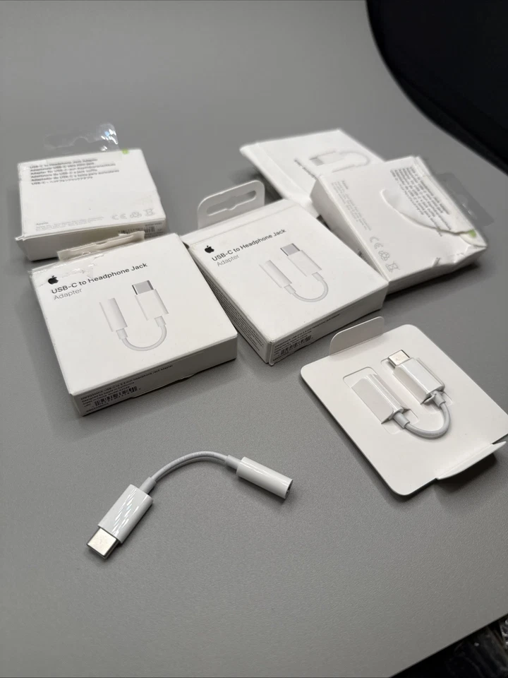 Лот из 5 подлинных адаптеров Apple USB-C на разъем для наушников 3,5 мм (A2049) - Изображение 2 из 2