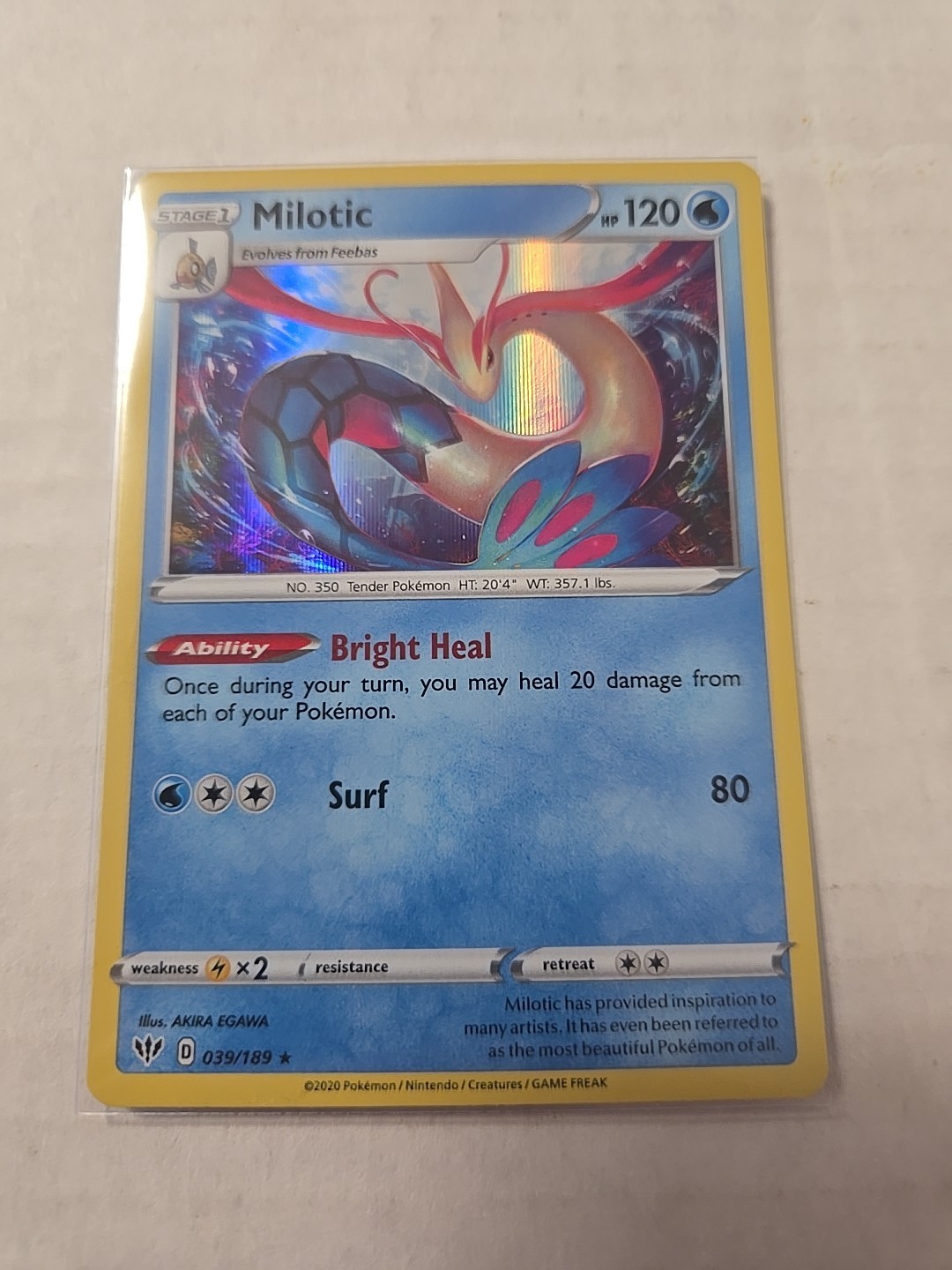 Pokemon Milotic (39/235) Darkness Ablaze HOLO