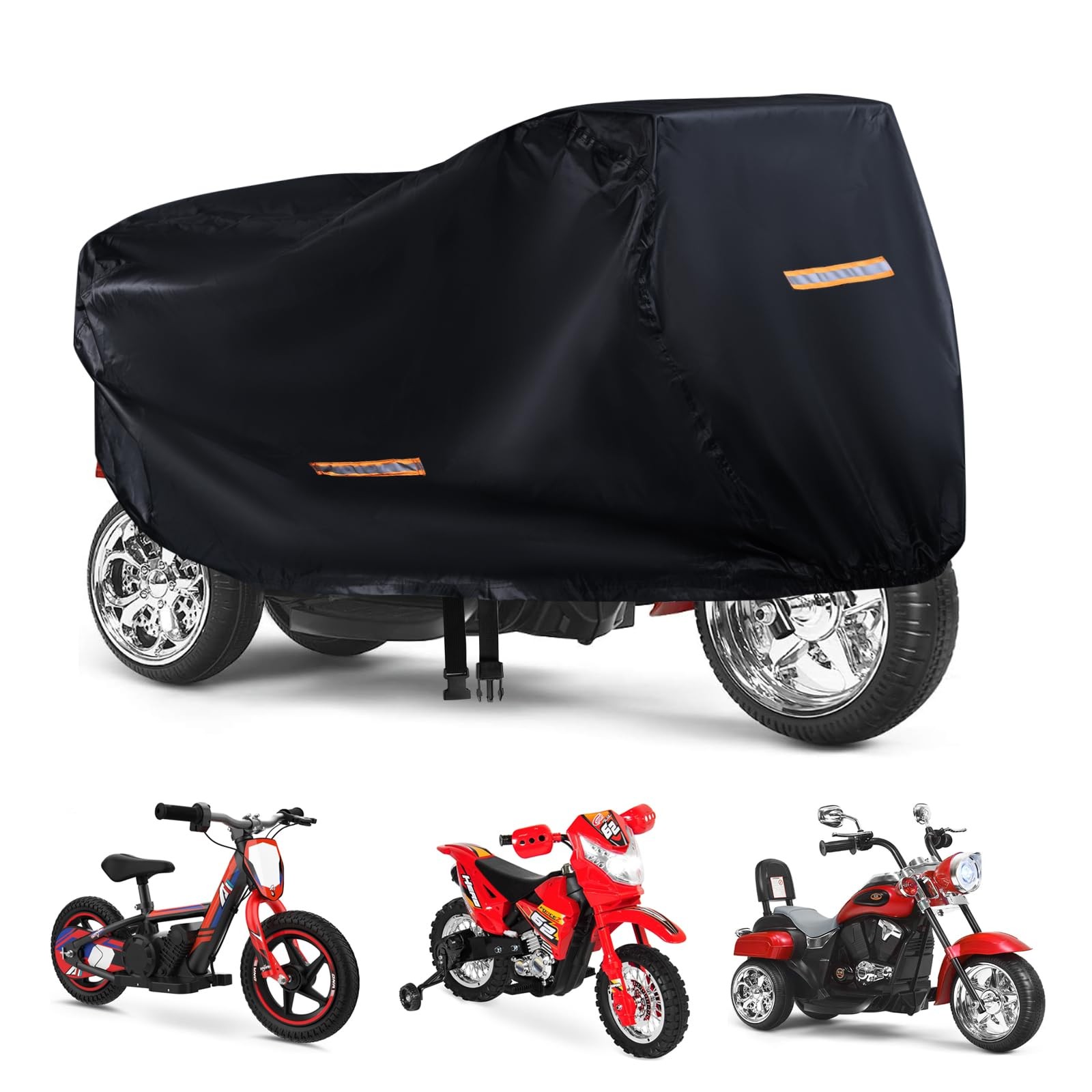 Kids Bike Cover Waterproof 420D and Tricycle Cover, Black 