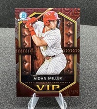 Aidan Miller 2025 Bowman VIP Burgundy Mojo /275 RC