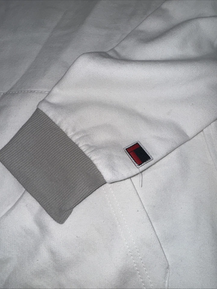 Sudadera con capucha de lana de manga larga blanca talla pequeña 34-36 FUBU para hombre Foto 4 de 4