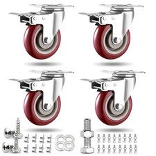 Durable Stainless Steel Casters - Lockable Brakes