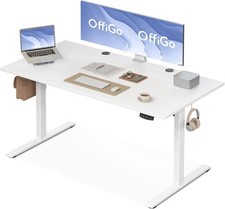 OffiGo Height Adjustable Desk 120 cm Electric Desk White Colour