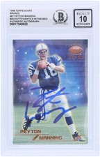 Peyton Manning Colts Signed 1998 Topps Star Bronze #67 #/8799 BAS 10 Rookie Card