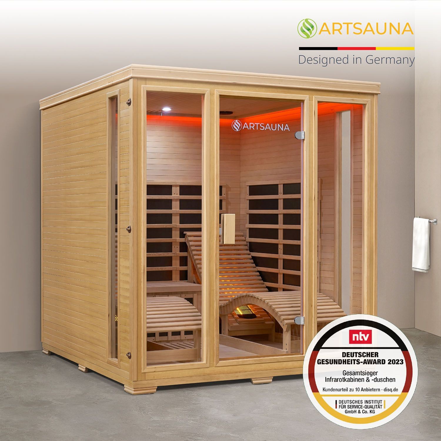 Infrarotkabine Infrarotsauna Wärmekabine Billund Flächenstrahler ArtSauna®