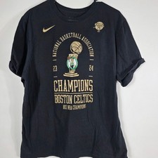 Nike Boston Celtics T-Shirt Mens XL Black 2024 NBA Champions 18x G Graphic Tee