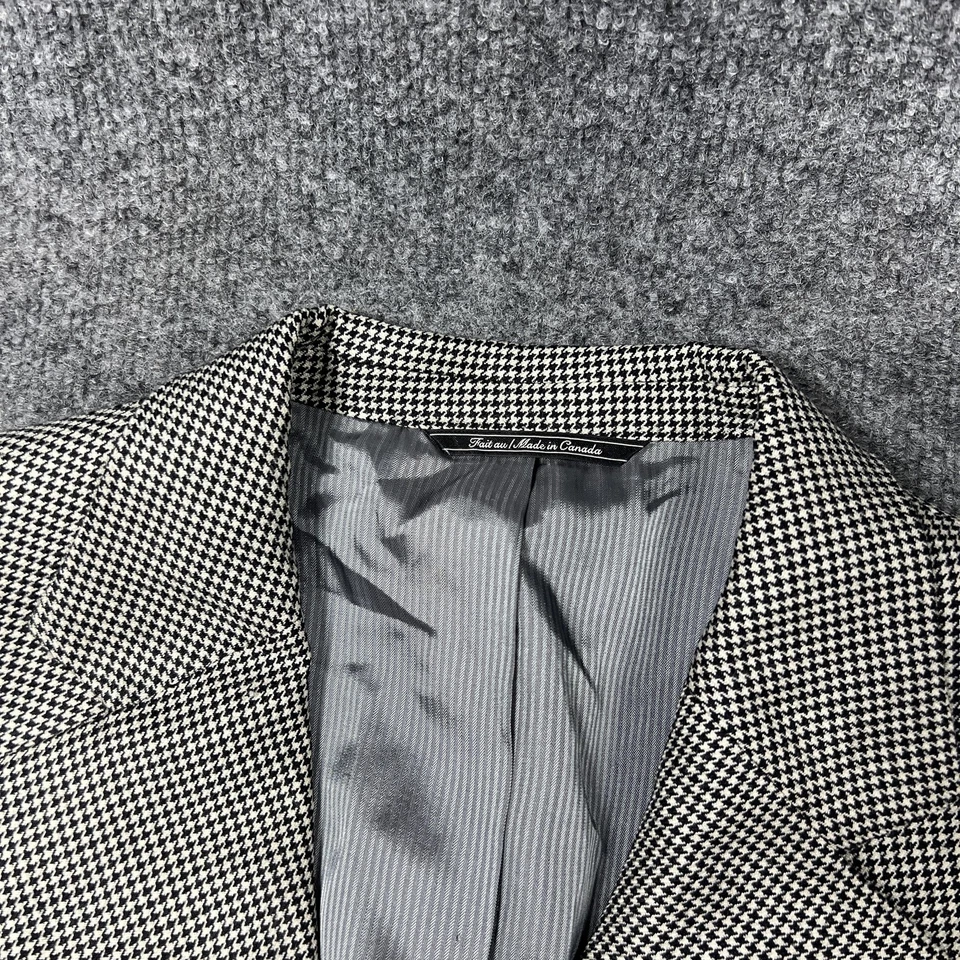 Abrigo deportivo Jack Victor Blazer para hombre 46R negro blanco pata de gallo cachemir puro Foto 3 de 4