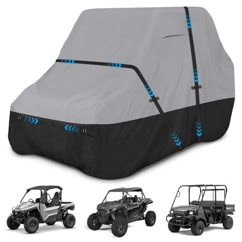 Waterproof UTV Cover 160 Inch for 2-3 Seaters with Windproof Straps Outdoor Stor