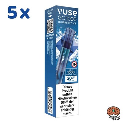 Vuse GO E-Shisha BLUEBERRY ICE, 5 x 20mg Nik., max. 1000 Züge,