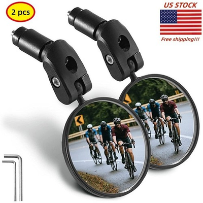 #ad #ad Bike Mirrors 2pcs Bar End Bicycle Mirrors for Handlebars Bicycle Cycling Tools $5.91