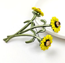 Sunflower brooch yellow flower Bridal Jewelry Fashion pin boutonniere gift