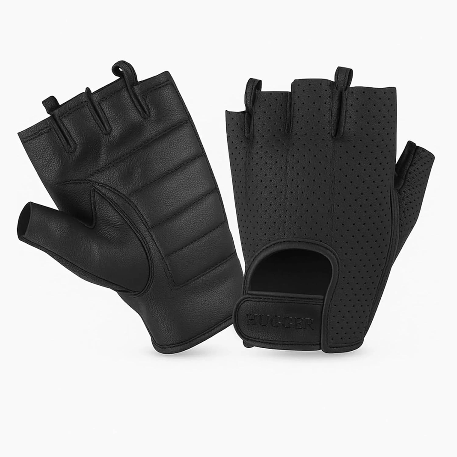 HUGGER Women's Mesh Fingerless Motorcycle Gloves Padded Palm Grip summer Riding