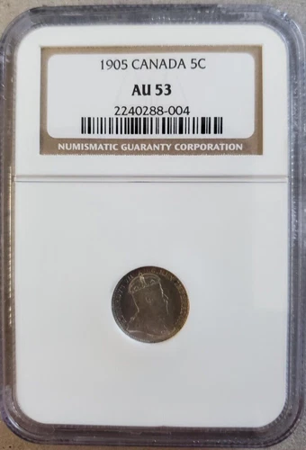 Canada 5 Cent 1905 NGC AU53