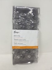Kenney Gray Smoke Vinyl Bath Mat 14  x 26  . Slip Resistant Suction Cups NEW