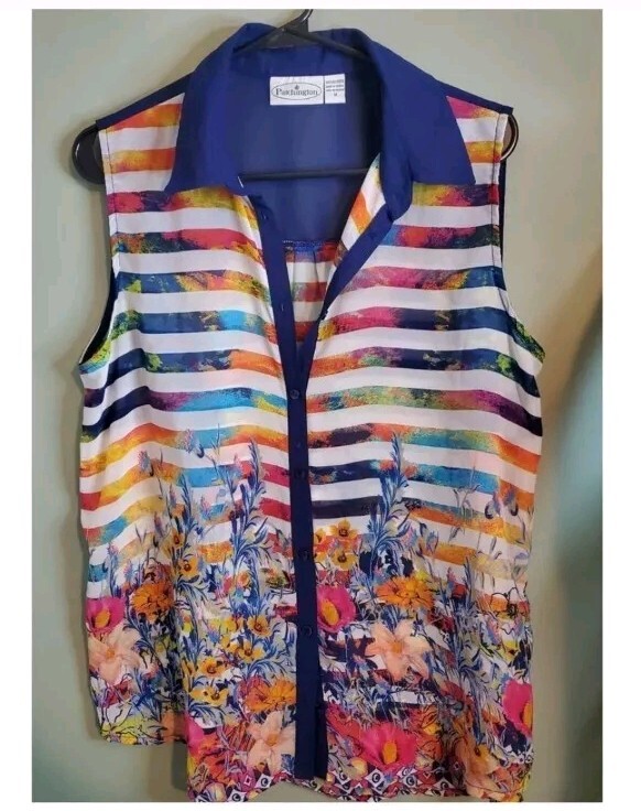 Patchington Medium Top Blouse Sheer Feminine Flor… - image 1