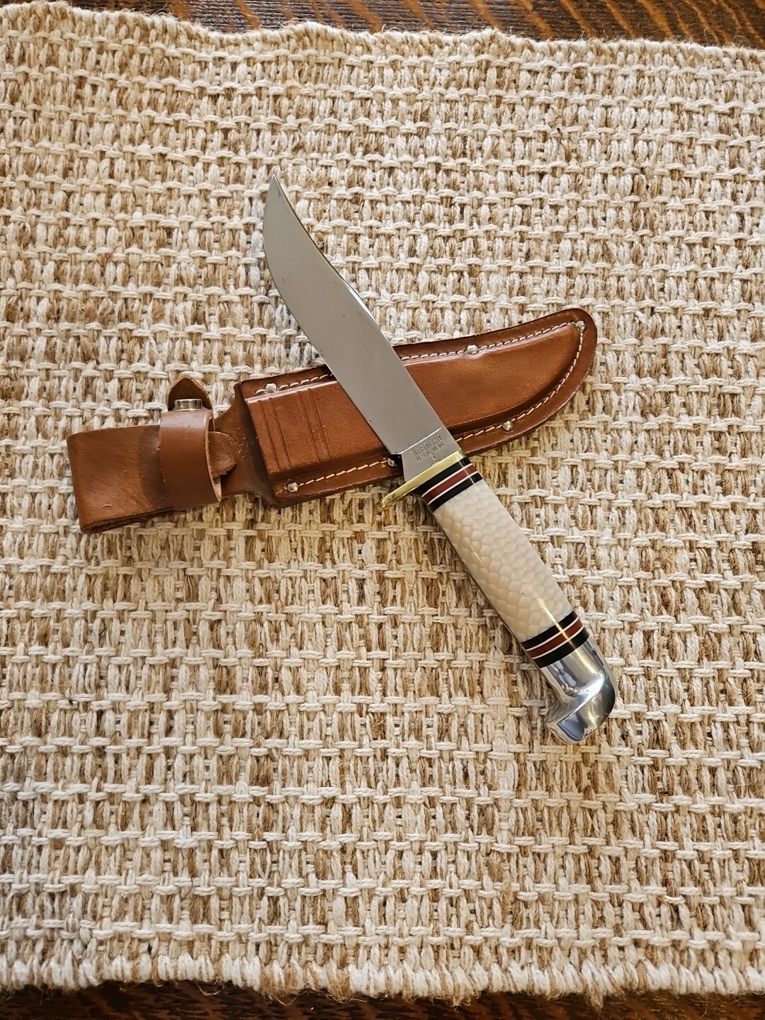 Western 10" White Snake USA Fixed Blade Hunting Knife W36 eBay