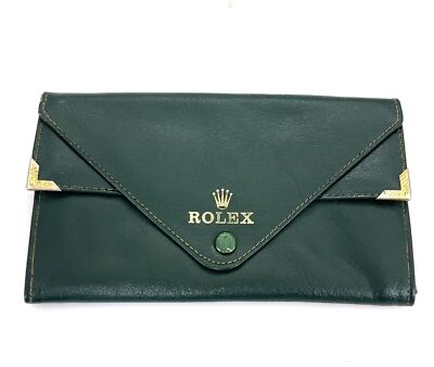 Authentic Rolex Vintage Leather Wallet Watch Case Travel Pouch