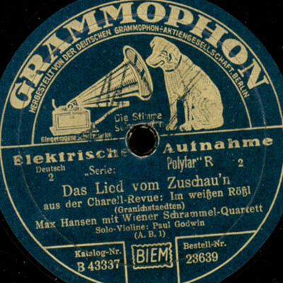 MAX HANSEN & GODWIN T.O. Das Lied vom Zuschau'n /Sigismund Schellackplatte S8660