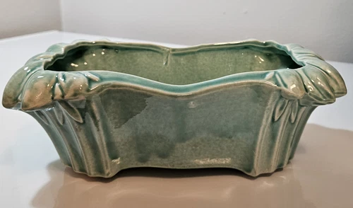 VTG McCoy Rectangular Planter Light Teal Green MCM 1948, Calif ~WAS $19~ #1100