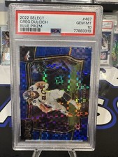 2022 Select Greg Dulcich Blue Prizm /49 PSA 10