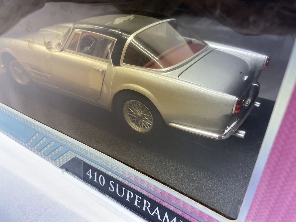 MODELLINO AUTO FERRARI 410 SUPERAMERICA GRIGIA - HOTWHEELS - SCALA 1:18 DIECAST - Immagine 3 di 4