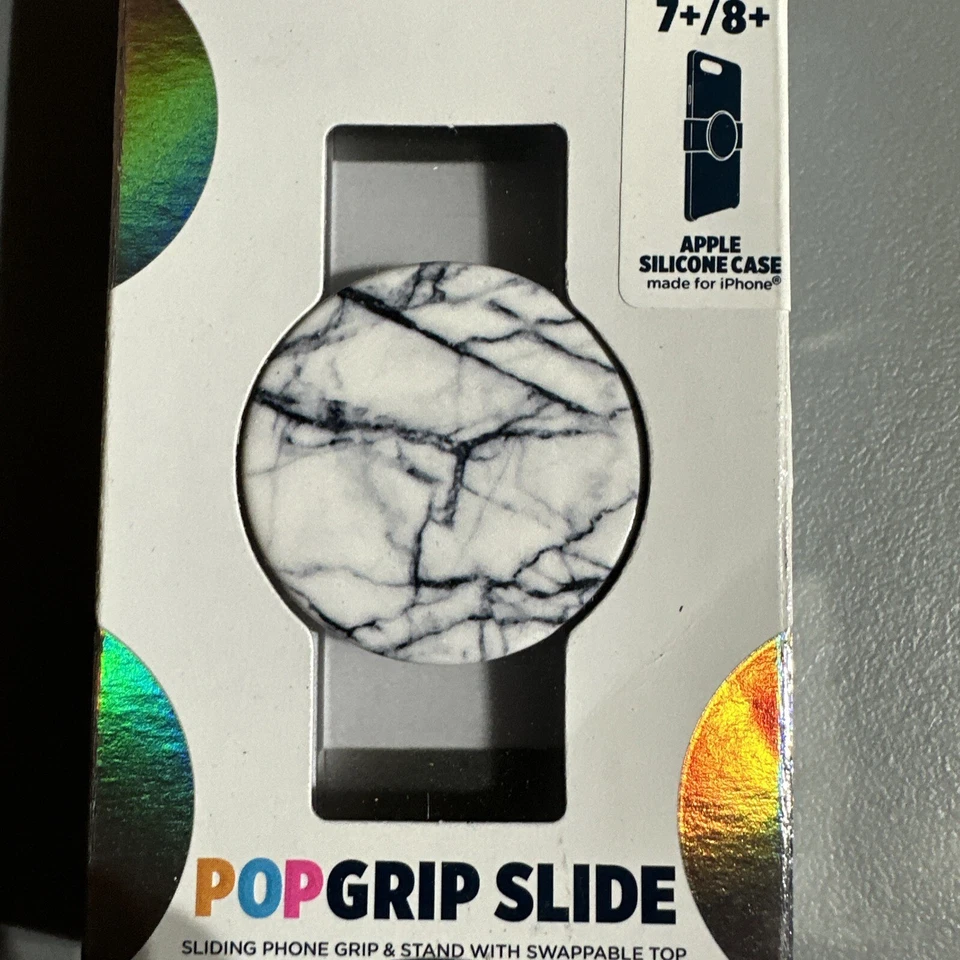 PopSockets PopGrip Deslizante Día Transparente Blanco Mármol Para iPhone 7plus/8plus 7+/8+ Foto 2 de 4