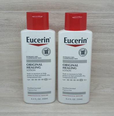 2x Eucerin Original Healing Lotion For Extremely Dry Skin  Fragrance Free  8.4oz