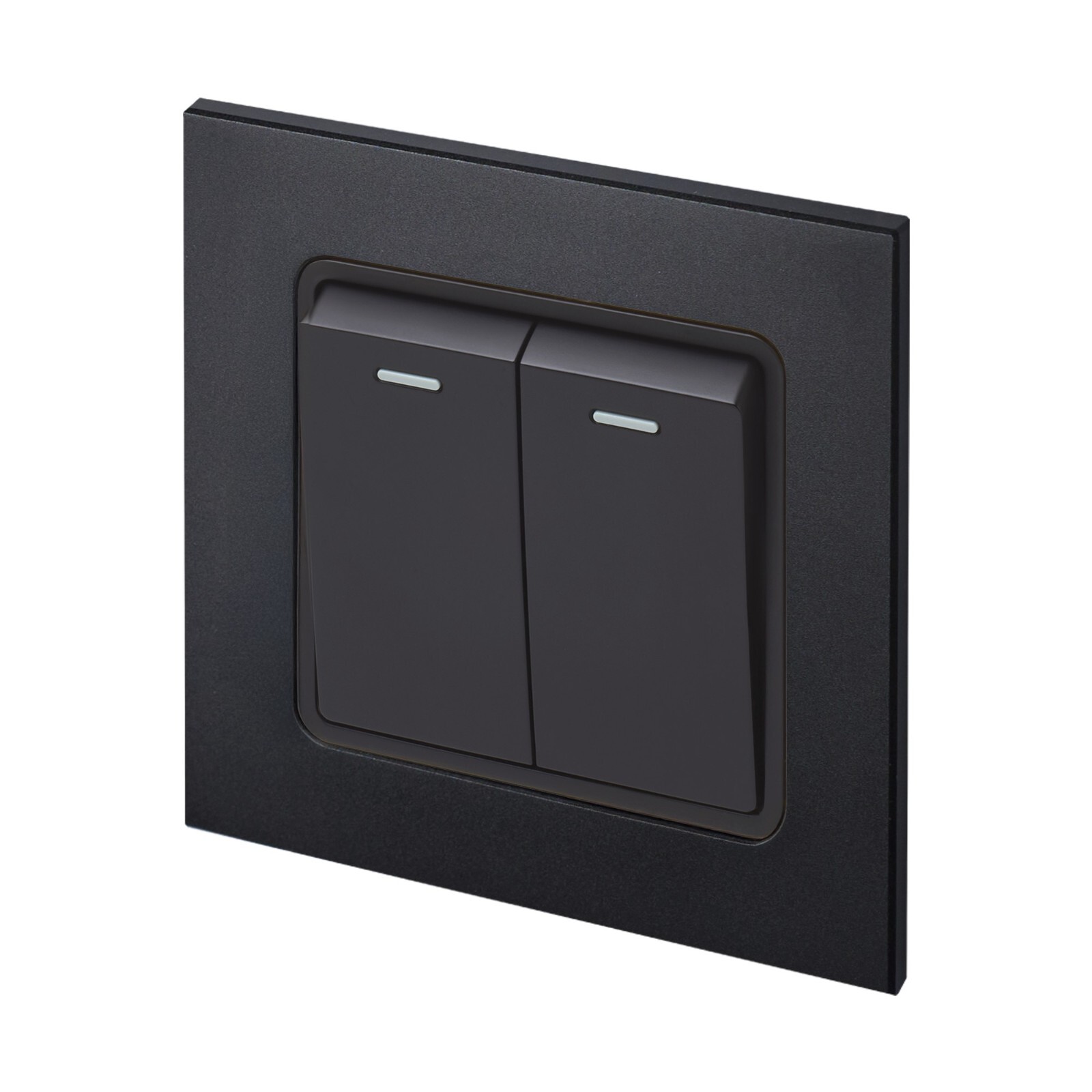 Retrotouch Aura MM11MB-R22B 2 Gang Light Switch - Matt Black