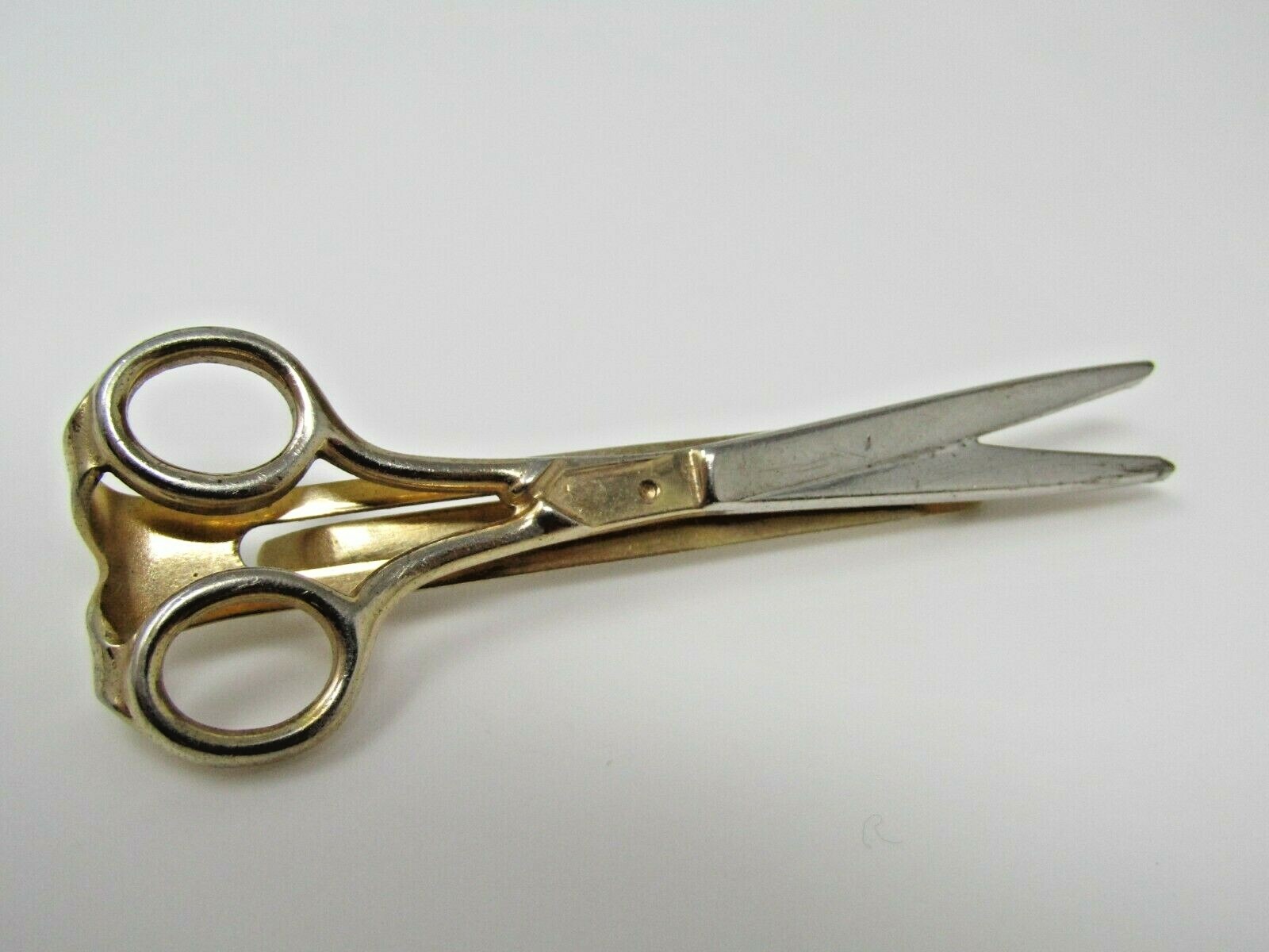 Scissors Tie Clip Bar Vintage Men's Jewelry Gold Tone-image