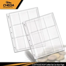 Certified Coin Pages Lighthouse Encap Graded Slab Album 2 Sheets NGC PCGS USA